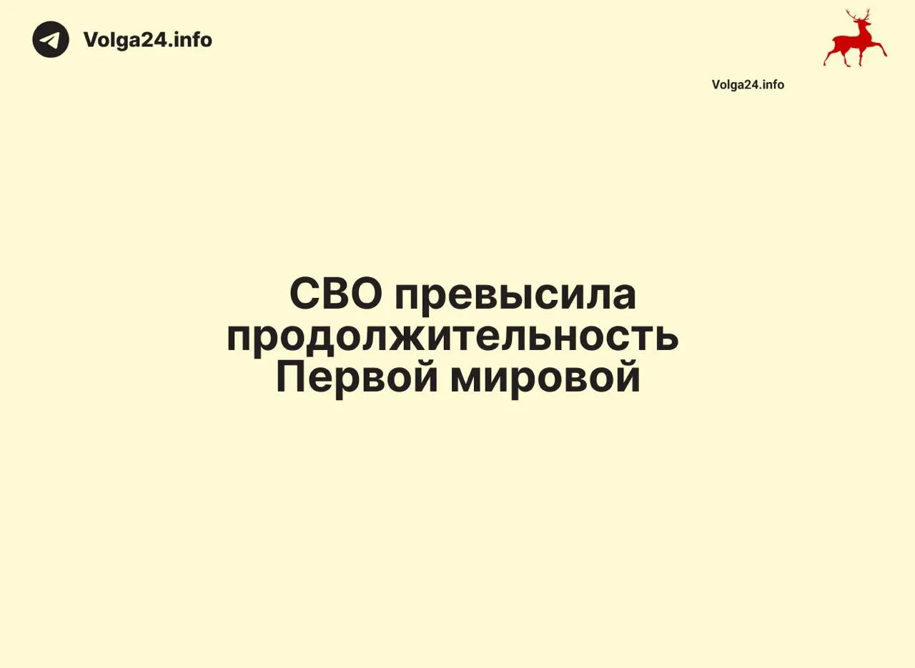 С 24 февраля 2022 года прошло 1569 дней — на один день больше, чем длилась Первая мировая война (1568 дней). Конфликт вошёл в число самых затяжных в новейшей истории России.
