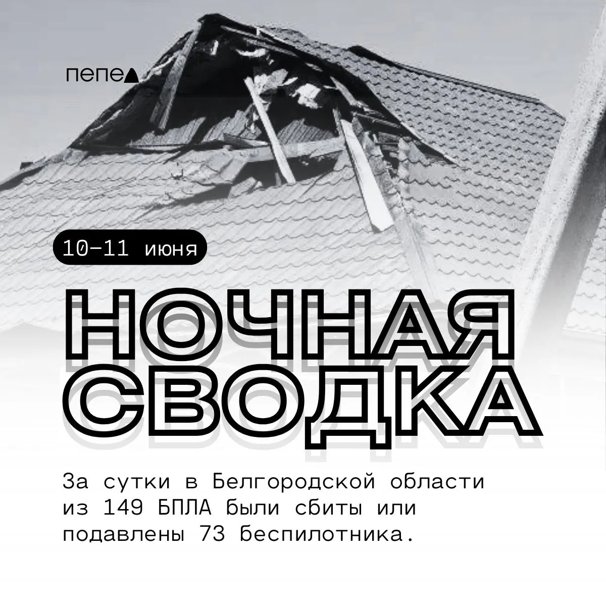 Ночная сводка по округам Белгородской области: атаки беспилотников, повреждения частных домов, ЛЭП, автомобилей и объектов инфраструктуры.