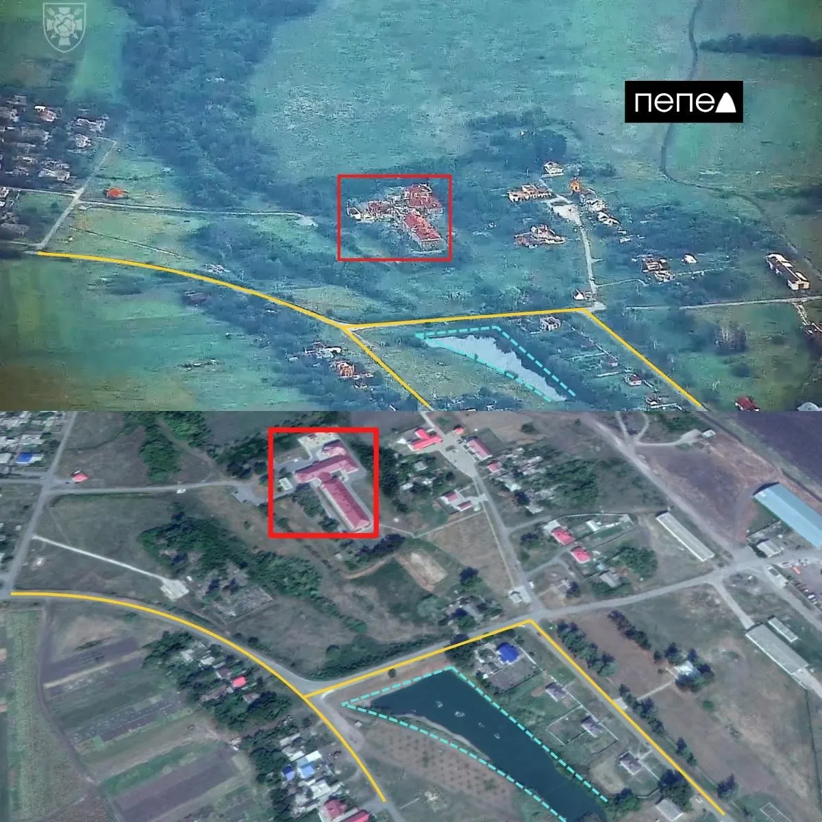 В сети появилось видео ударов РСЗО HIMARS по позициям в Шебекинском округе: на кадрах — попадания по зданию школы и территории у частного дома в посёлках Красное и Ленинский.