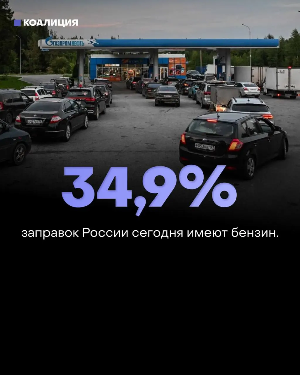 По России доступность бензина снизилась до примерно 34,9% АЗС за неделю; ситуация особенно тяжела в Липецкой области, Москве и Волгоградской области.