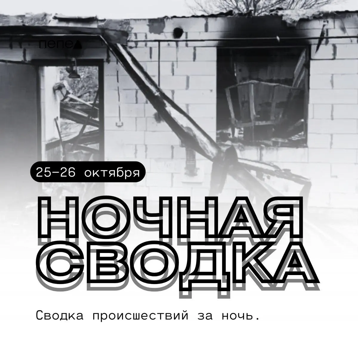 За ночь 25–26 октября в Белгородской области зафиксированы ранения шести человек и повреждения в разных округах в результате ударов беспилотников.